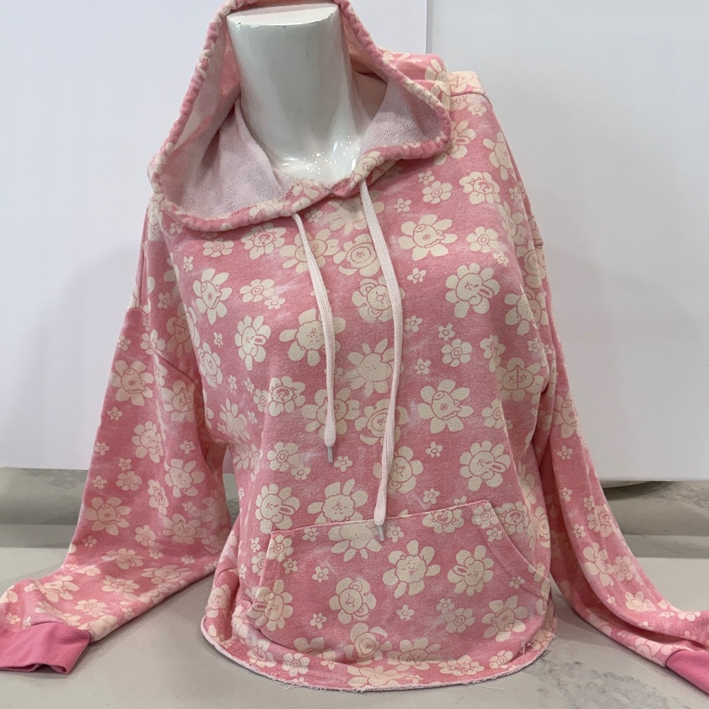 Chic Floral Pink Hoodie for Women